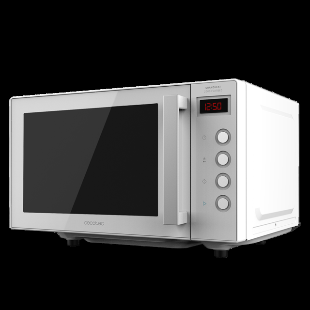 Cecotec GrandHeat 2000 Flatbed White. Microondas sin plato con Capacidad 20 litros Potencia 700 W Temporizador hasta 60 min Revestimiento interior cerámico Fácil limpieza Microondas sin plato 20L