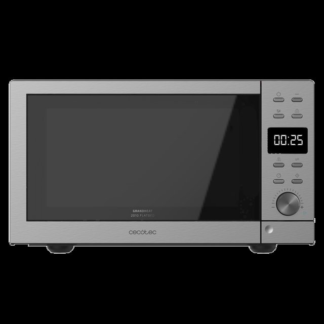 Cecotec GrandHeat 2010 Flatbed Steel. Microondas Digital Sin Plato Con Potencia 700 W Capacidad 20 Litros Grill De 900 W 9 Funciones Preconfiguradas Quick Start Fácil Limpieza Microondas Sin Plato