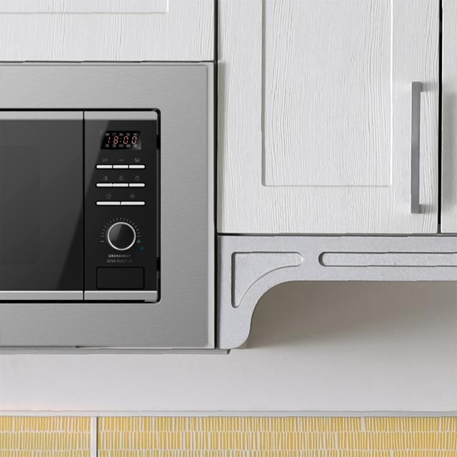 Cecotec GrandHeat 2050 Built-In Steel Black.Microondas Encastrable Digital De 800 W Integrable 20 Litros Grill 7 Funciones Revestimiento Interior Cerámico Microondas Encastrable Digital De 20 Litros