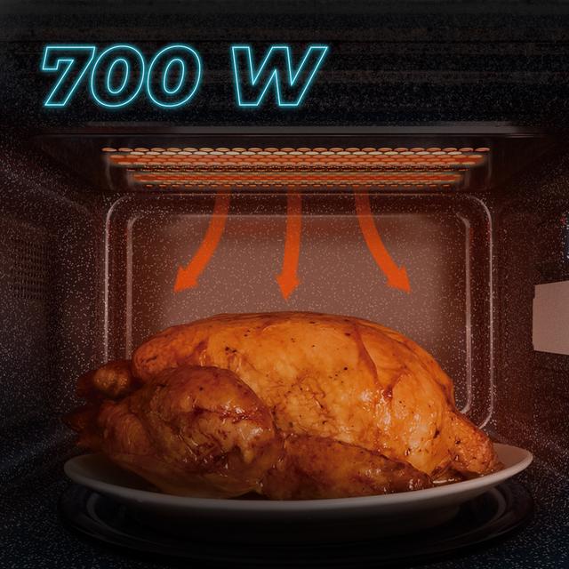Cecotec GrandHeat 2110 Microondas De 20 Litros De Capacidad Con Función Grill 6 Niveles De Potencia Temporizador Y Mandos Giratorios Mecánicos. Microondas De 20 Litros