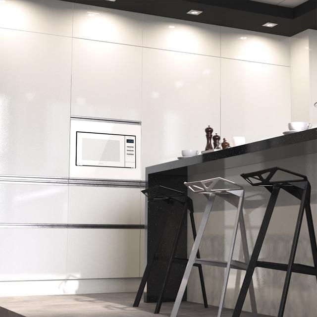 Cecotec Grandheat 2300 Built-In White. Microondas Encastrable Digital De 23 Litros 800 W Integrable Grill 5 Niveles 8 Funciones Preconfiguradas Temporizador Diseño En Blanco Microondas Encastrable De 23 Litros