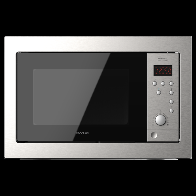 Cecotec GrandHeat 2500 Built-In SteelBlack. Microondas Encastrable Digital De 900W Integrable 25 Litros Grill Quick Start 8 Funciones Preconfiguradas Temporizador Microondas Encastrable Digital 25 Litros