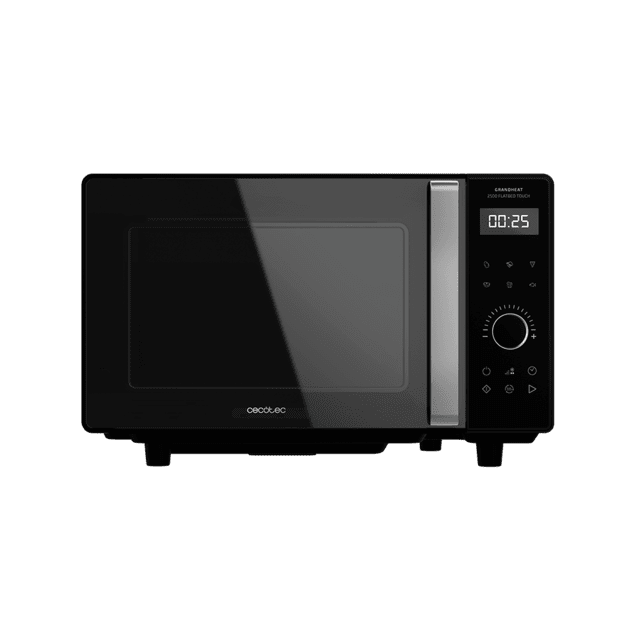 Cecotec GrandHeat 2500 Flatbed Touch Black. Microondas Sin Plato Digital De 800 W Capacidad 25 L Panel De Control Táctil 8 Funciones Preconfiguradas Temporizador Bloqueo De Seguridad Microondas Sin Plato