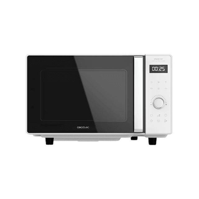 Cecotec GrandHeat 2500 Flatbed Touch White. Microondas Sin Plato Digital De 800 W Capacidad 25 L Panel De Control Táctil 8 Funciones Preconfiguradas Temporizador Bloqueo De Seguridad Microondas Sin Plato