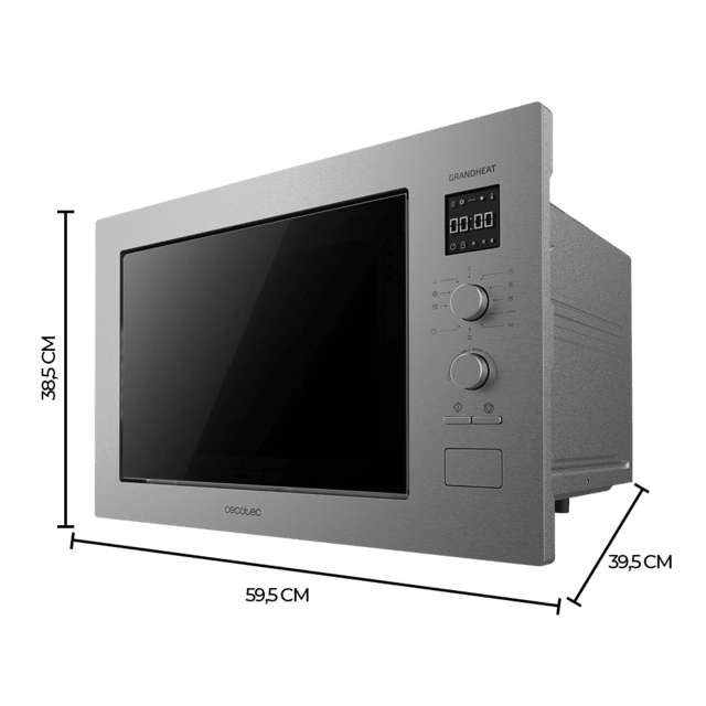 Cecotec GrandHeat 2550 Built-in Steel Microondas Encrastable Digital De 25 Litros Con Grill GrandHeat 2550 Built-In Steel. 900 W Microondas Encastrable