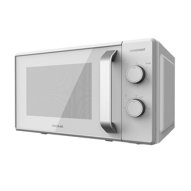 Cecotec Grandheat 3020. Microondas de 20 Litros de 700 W 6 Niveles de Potencia Revestimiento Anti-Dirt iTech y Tecnología 3DWave Modo Descongelación Temporizador Blanco Microondas de sobremesa 20 L