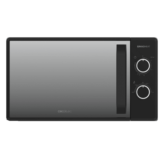 Cecotec Grandheat 3040 Mirror. Microondas De 20 Litros Con 700 W 6 Niveles Revestimiento Anti-Dirt ITech Y Tecnología 3DWave Modo Descongelación Temporizador Negro Y Puerta Efecto Espejo Microondas Con 20 Litros De Capacidad