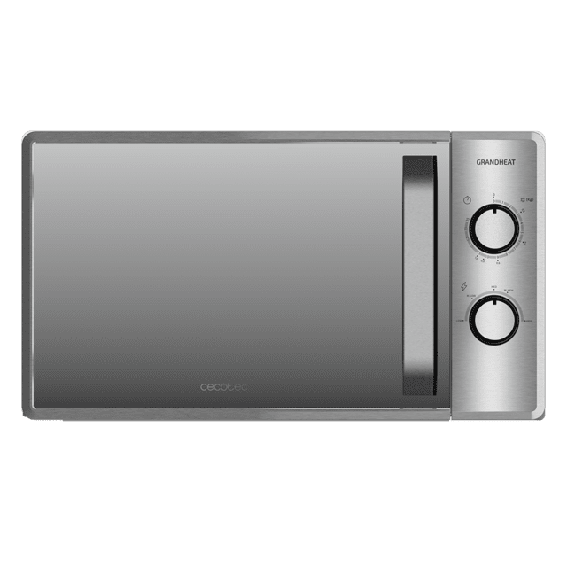 Cecotec Grandheat 3060 Mirror. Microondas De 20 Litros De 700 W 6 Niveles Revestimiento Anti-Dirt ITech Y Tecnología 3DWave Modo Descongelación Temporizador Plata Y Puerta Efecto Espejo Microondas Con 20 Litros De Capacidad