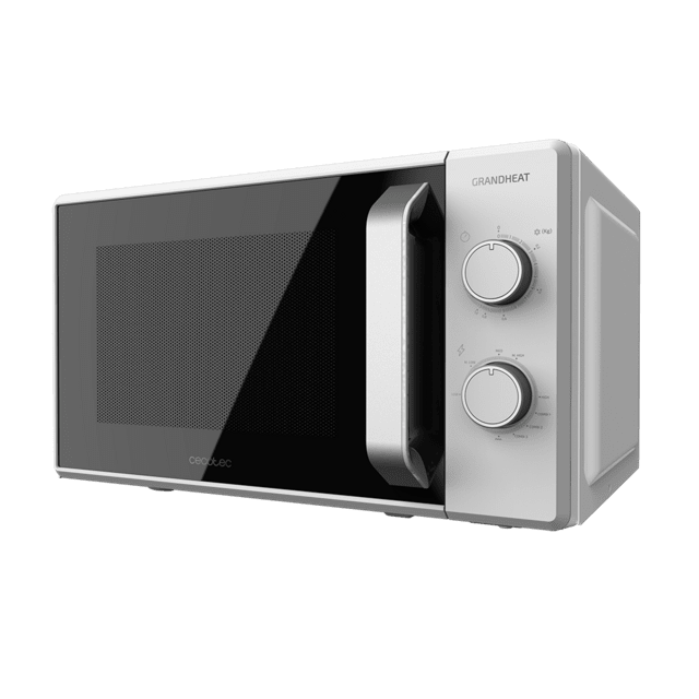 Cecotec Grandheat 3110. Microondas con Grill de 20 Litros de 700 W y 1000 W Grill 6 Niveles Revestimiento Anti-Dirt iTech y Tecnología 3DWave Modo Descongelación Temporizador Blanco Microondas de sobremesa 20 L
