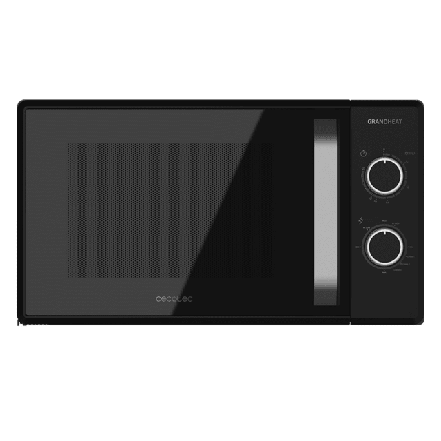 Cecotec Grandheat 3130. Microondas Con Grill De 20 Litros De 700 W Y 800 W Grill 6 Niveles Revestimiento Anti-Dirt ITech Y Tecnología 3DWave Modo Descongelación Temporizador Negro Microondas De Sobremesa 20 L