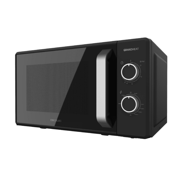 Cecotec Grandheat 3130. Microondas Con Grill De 20 Litros De 700 W Y 800 W Grill 6 Niveles Revestimiento Anti-Dirt ITech Y Tecnología 3DWave Modo Descongelación Temporizador Negro Microondas De Sobremesa 20 L