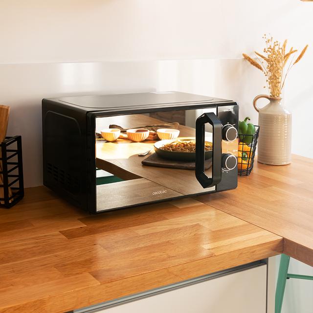 Cecotec Grandheat 3140 Mirror Microondas De 20 Litros De Capacidad Con Grill Con Revestimiento Anti-Dirt ITech Y Tecnología 3DWave. Microondas Encastrable