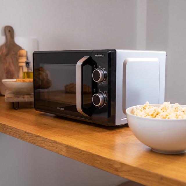 Cecotec Grandheat 3150. Microondas Con Grill De 20 Litros Con 700 W Y 1000 W Grill 6 Niveles Revestimiento Anti-Dirt ITech Y Tecnología 3DWave Modo Descongelación Temporizador Negro Microondas De Sobremesa De 20 L