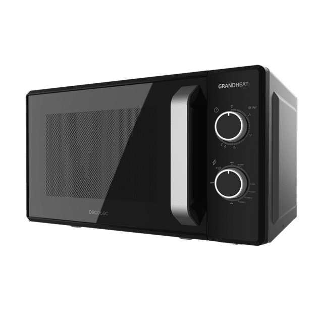 Cecotec Grandheat 3150. Microondas Con Grill De 20 Litros Con 700 W Y 1000 W Grill 6 Niveles Revestimiento Anti-Dirt ITech Y Tecnología 3DWave Modo Descongelación Temporizador Negro Microondas De Sobremesa De 20 L