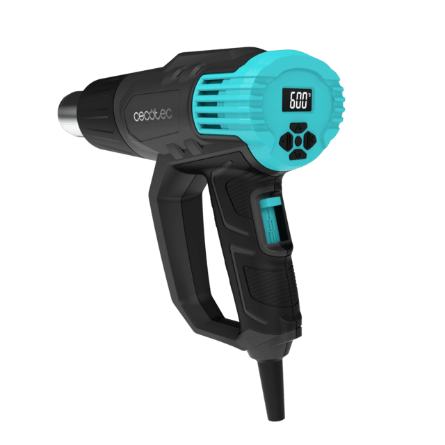 Cecotec Hell Gun 9500 Vision Pistola De Calor Con 2000W De Potencia. Control Digital De La Velocidad De Aire Y Temperatura. Rango De Temperatura De 50ºC A 600ºC. Incluye 4 Cabezales Intercambiables Y Maletín. Calentamiento Ul