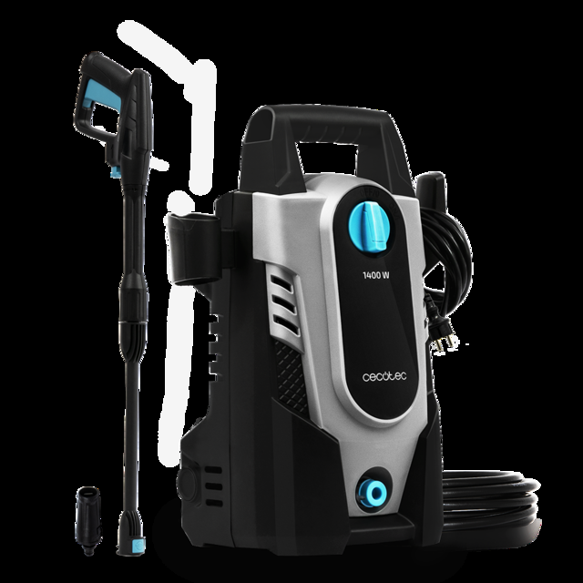 Cecotec Hidrolimpiadora HidroBoost 1400. Compacta Potente y portátil. Máxima Potencia 1400 W Caudal 408 l/h 105 Bares Presión Radio de acción + 9 m Boquilla Ajustable Asa de Transporte Hidrolimpiadora / limpiadora de alta pr