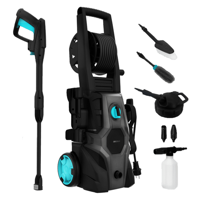 Cecotec HydroBoost 2000 Car&Garden Hidrolimpiadora Especial para el hogar el jardín o el coche. Potente eficaz y fácil de transportar. Potencia máxima de 2000 W. Caudal máximo de 450 l/h. 150 bares de presión máxima admiti