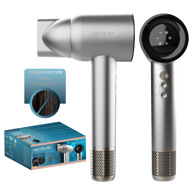 Cecotec IoniCare RockStar Nano IonTech Aluminum Secador de pelo con Plasma 110000 rpm pantalla control inteligente del calor 3 temperaturas 3 velocidades y función memoria Secador de pelo 