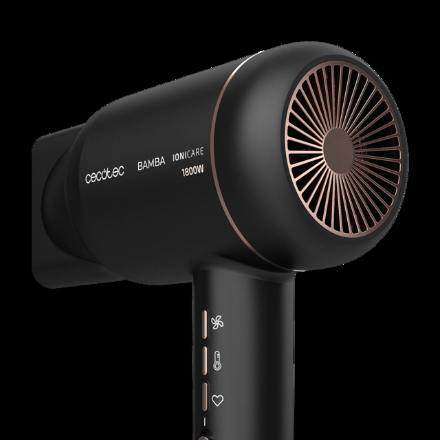 Cecotec Iónico Bamba IoniCare 6000 RockStar Fire.Secador De Pelo Con Motor Digital 1800 W De Potencia Ion Real 5 Ajustes De Temperatura Función Aire Frío Secador Brushless Iónico De Pelo Con Difusor