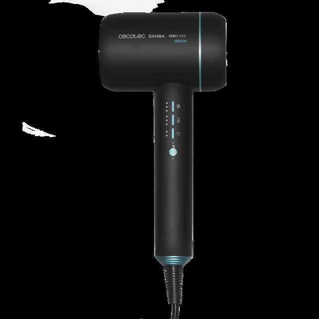 Cecotec Iónico Bamba IoniCare 6000 RockStar. Secador De Pelo Con Motor Digital 1800 W De Potencia Con Pantalla LCD Ion Real 5 Ajustes De Temperatura Función Aire Frío (6000 Rockstar Ice) Secador Brushless Iónico De Pelo Con
