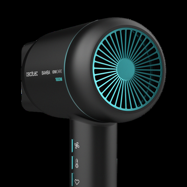 Cecotec Iónico Bamba IoniCare 6000 RockStar. Secador De Pelo Con Motor Digital 1800 W De Potencia Con Pantalla LCD Ion Real 5 Ajustes De Temperatura Función Aire Frío (6000 Rockstar Ice) Secador Brushless Iónico De Pelo Con
