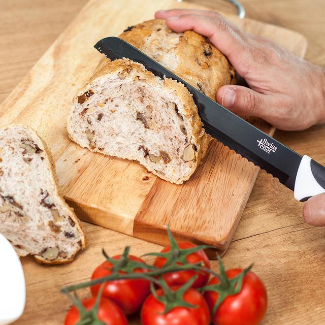 Cecotec Juego De 6 Cuchillos De Cocina De Alta Gama. Cuchillos Profesionales De Estilo Suizo. Color Blanco O Negro. Swiss Chef (Negro) Set De 6 Cuchillos Profesionales Suizos. 