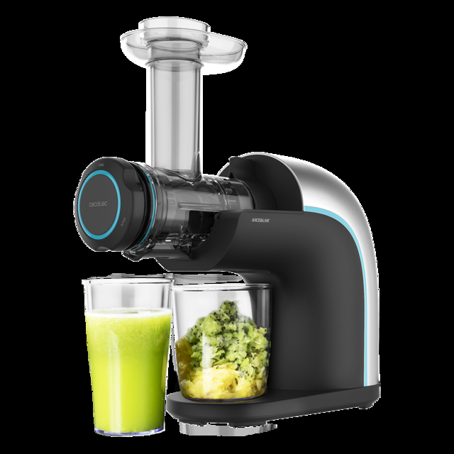 Cecotec Juice&Live 2000 EasyClean. Extractor De Zumo De 150 W Filtro EasyClean Velocidad Lenta 70 RPM Regulador De Pulpa 3 Niveles De Licuado Tapón Antigoteo Tambor Con Doble Salida Licuadora De Prensa Fría  