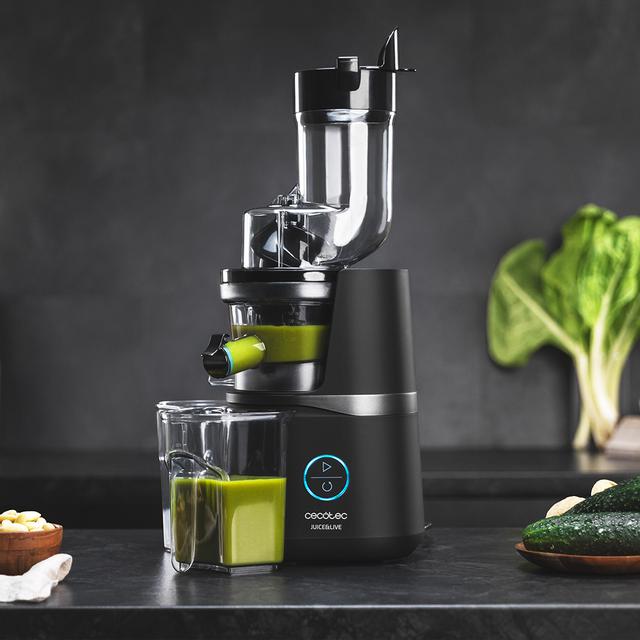 Cecotec Juice&Live 3000 EasyClean. Licuadora Con Motor De 150 W Sistema De Prensado Frío Filtro De Fácil Limpieza Velocidad Lenta De 50 RPM Canal XL Para Frutas Y Verduras Enteras Libre De BPA Licuadora Prensado En Frío  