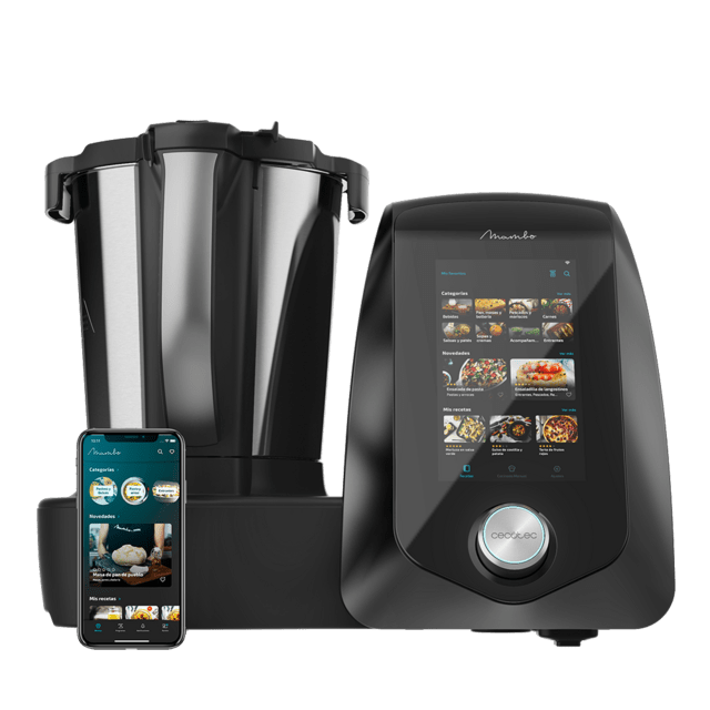 Cecotec Mambo 12090 Habana Robot De Cocina Multifunción. 1700 W 30 Funciones WiFi Pantalla TFT Táctil 7" Báscula Jarra Cerámica Y Jarra De Acero Inox Apta Para Lavavajillas Robot De Cocina Multifunción