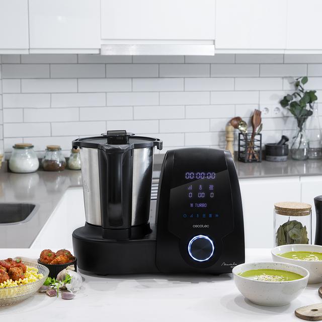 Cecotec Mambo 9090 Robot De Cocina Multifunción Con Cuchara MamboMix Jarra Habana Con Revestimiento Cerámico 30 Funciones Jarra De Acero Inox 3 3l Apta Para Lavavajillas Báscula Incorporada Cestillo Robot De Cocina Con Báscu