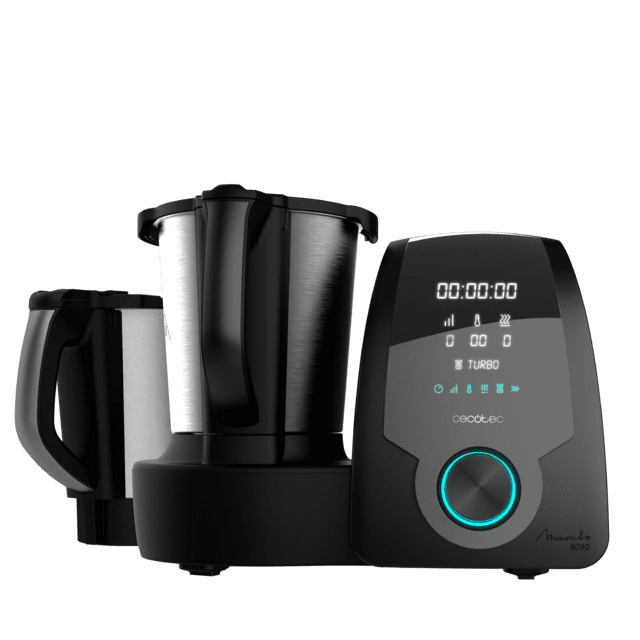 Cecotec Mambo 9090 Robot de Cocina Multifunción con Cuchara MamboMix Jarra Habana con revestimiento cerámico 30 Funciones Jarra de acero inox 3 3l apta para lavavajillas Báscula incorporada Cestillo Robot de cocina con báscu