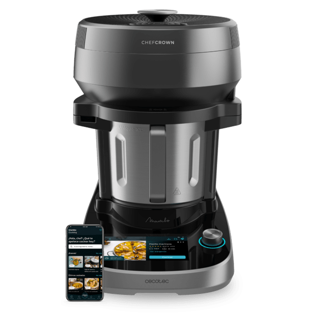 Cecotec Mambo CooKing Unique Robot De Cocina Multifunción Con Dispensador De Alimentos. 2200 W 45 Funciones Miles De Recetas Guiadas Jarra Unique De 4 5L Accesorios: Vaporera O Pala Para Guisos Robot De Cocina