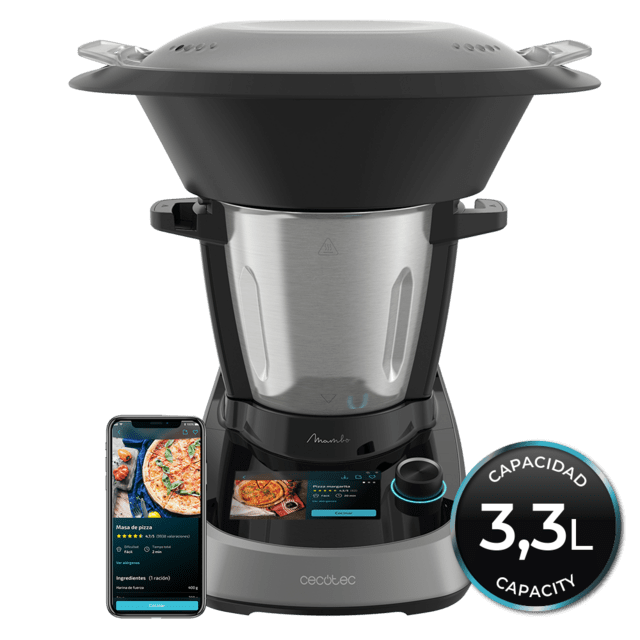 Cecotec Mambo Touch Robot de cocina con pantalla táctil APP 37 funciones báscula y jarra de acero inoxidable apta para lavavajillas. Robot de cocina