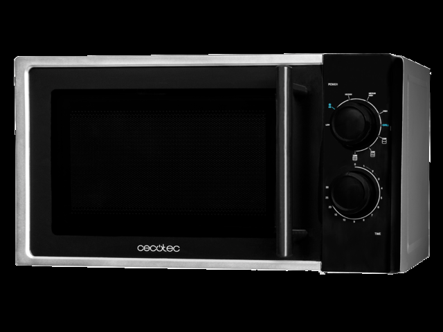 Cecotec Microondas Silver Con Grill. 700 W De Potencia Y Grill De 900W Capacidad 20 L 9 Niveles De Funcionamiento Modo Descongelación Temporizador 30 Mins Acabado En Plateado Microondas Con Grill