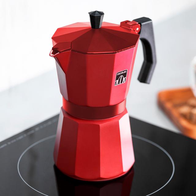 Cecotec Mokclassic 1200 Red Cafetera Italiana De Aluminio Con Capacidad Para 12 Tazas De Café En Color Rojo Apta Para Todo Tipo De Cocinas Y Fácil De Limpiar. Cafetera Italiana