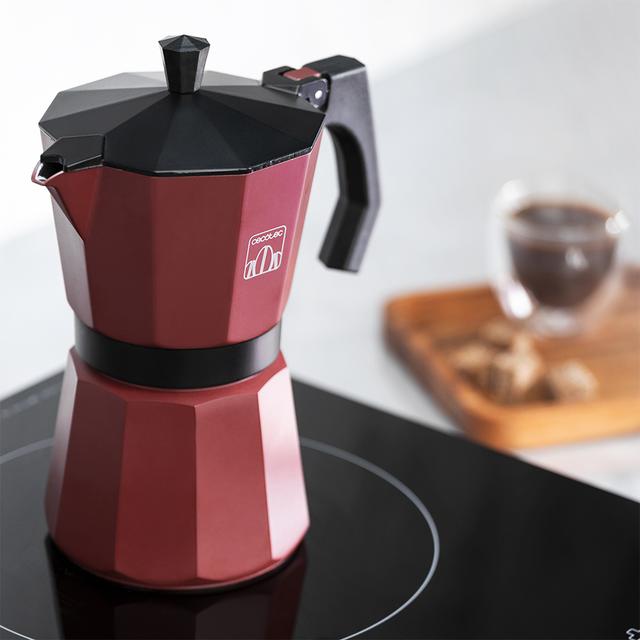 Cecotec MokClassic 600 Garnet. Cafetera Italiana Fabricada En Aluminio Fundido Hacer Café Con El Mejor Cuerpo Y Aroma Para 6 Tazas De Café Cafetera Italiana 6 Tazas  