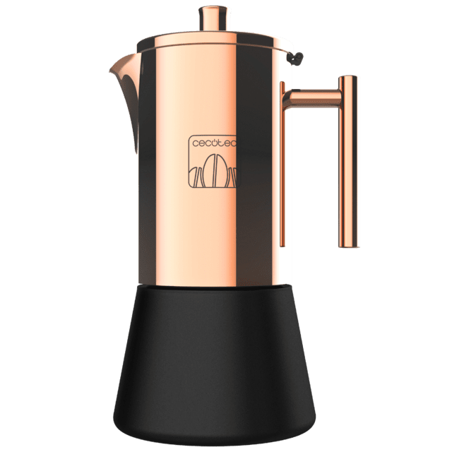 Cecotec Moking 400. Cafetera Italiana de Acero Inoxidable diseño Elegante Apta para lavavajillas Capacidad 200 ml Apta para Cocina de inducción Gas eléctrica o vitrocerámica Cafetera italiana 4 cafés
