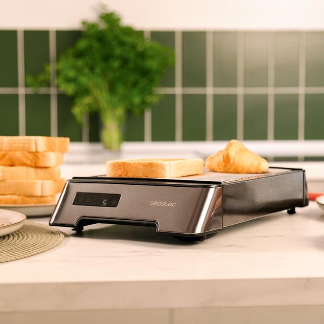 Cecotec NiceSlice Touch Tostador Plano Horizontal De Tres Resistencias Con 1000 W Para Todo Tipo De Pan O Bollería Y Control Táctil. Tostador Plano Horizontal 
