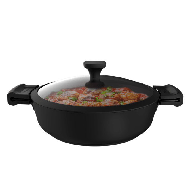Cecotec Olla Baja Polka Experience 28 Low Pot Titan. Diámetro 28 Cm Aluminio Fundido Revestimiento Antiadherente Teflon Select Apta Para Todo Tipo De Cocinas Y Lavavajillas Fondo IndeformablePlancha De Asar Eléctrica De 2400 W