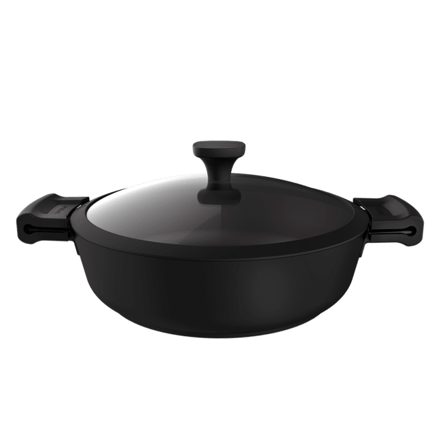 Cecotec Olla Baja Polka Experience 28 Low Pot Titan. Diámetro 28 Cm Aluminio Fundido Revestimiento Antiadherente Teflon Select Apta Para Todo Tipo De Cocinas Y Lavavajillas Fondo IndeformablePlancha De Asar Eléctrica De 2400 W
