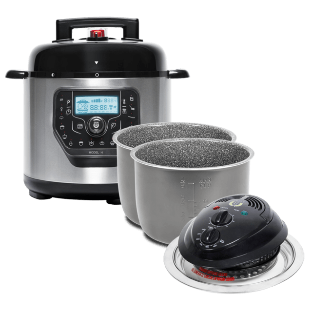 Cecotec Olla GM Modelo H Deluxe + Cabezal de horno + 2 Cubetas Excelsior Olla programable y 3 cubetas