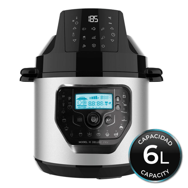 Cecotec Olla programableOlla GM H Deluxe AirFryer de 6 litros de capacidad con cabezal freidora aire y báscula. Olla express eléctrica programable. Olla a presión eléctrica