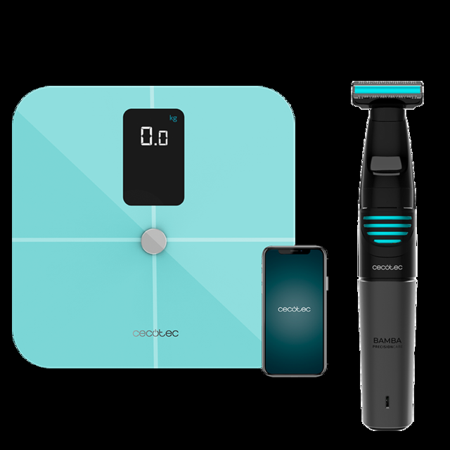 Cecotec Pack Bamba EXT 5IN1 + Surface P 10400 Smart Pack Maquina de afeitar + Báscula de baño 