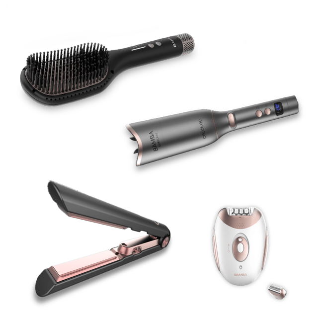 Cecotec Pack Bamba InstantCare AirFlow + Bamba RitualCare Liberty + Bamba Surfcare 850 Magic Waves Vision + Bamba SkinCare Depil-action Cepillo alisador eléctrico + Plancha de pelo inalámbrica + Rizador de pelo automático + D