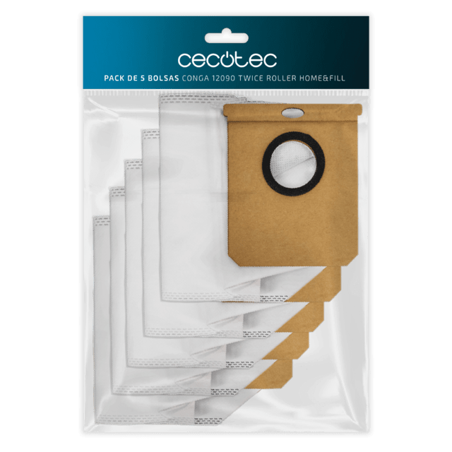 Cecotec Pack de 5 Bolsas para Conga 12090 Twice Roller Home&Fill Pack de 5 Bolsas 