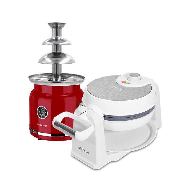 Cecotec Pack Fun Chocolicious + Fun Gofrestone SphereFondue chocolate y gofrera