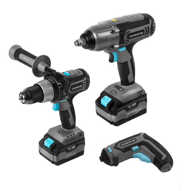 Cecotec Pack Perfect ImpactDrill 4020 Brushless Ultra + Perfect MultiWork 360 Ultra + Perfect Impact 4020 UltraPack Taladro de impacto destornillador eléctrico y llave de impacto