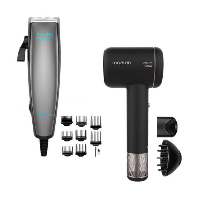 Cecotec Pack PrecisionCare Power Blade Titanium + Bamba IoniCare RockStar Ion TouchCortapelos y secador de pelo