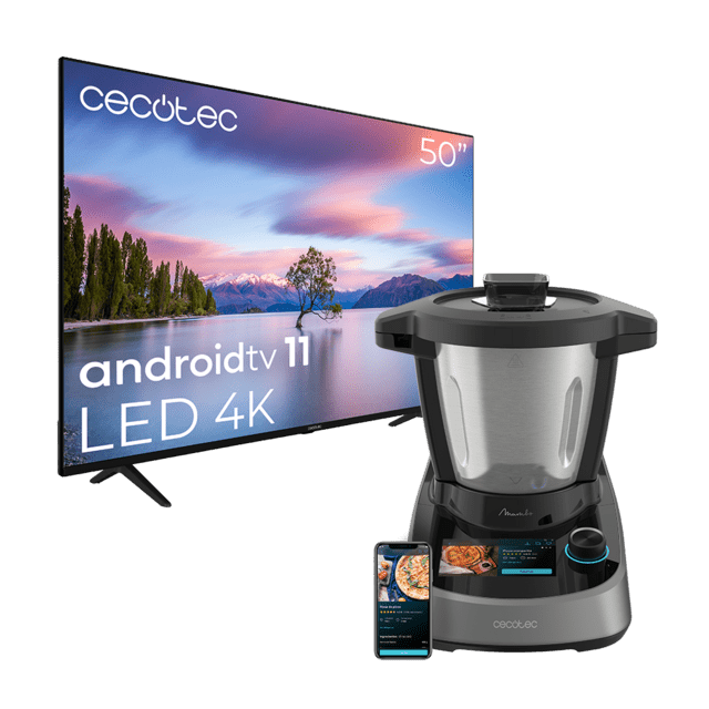 Cecotec Pack Robot de Cocina Mambo Touch + TV Cecotec A1 series ALU10050Robot aspirador y televisor