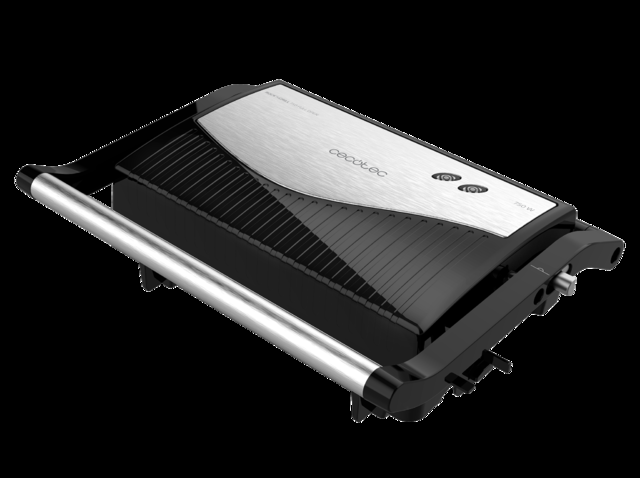 Cecotec Parrilla Eléctrica Rock'nGrill 750 Full Open. 750 W Plancha Sandwichera Revestimiento De Piedra RockStone Apertura De 180º Superficie 23x14 5 Pinza De Cierre Y Hueco Recogecables Parrilla Grill Eléctrica